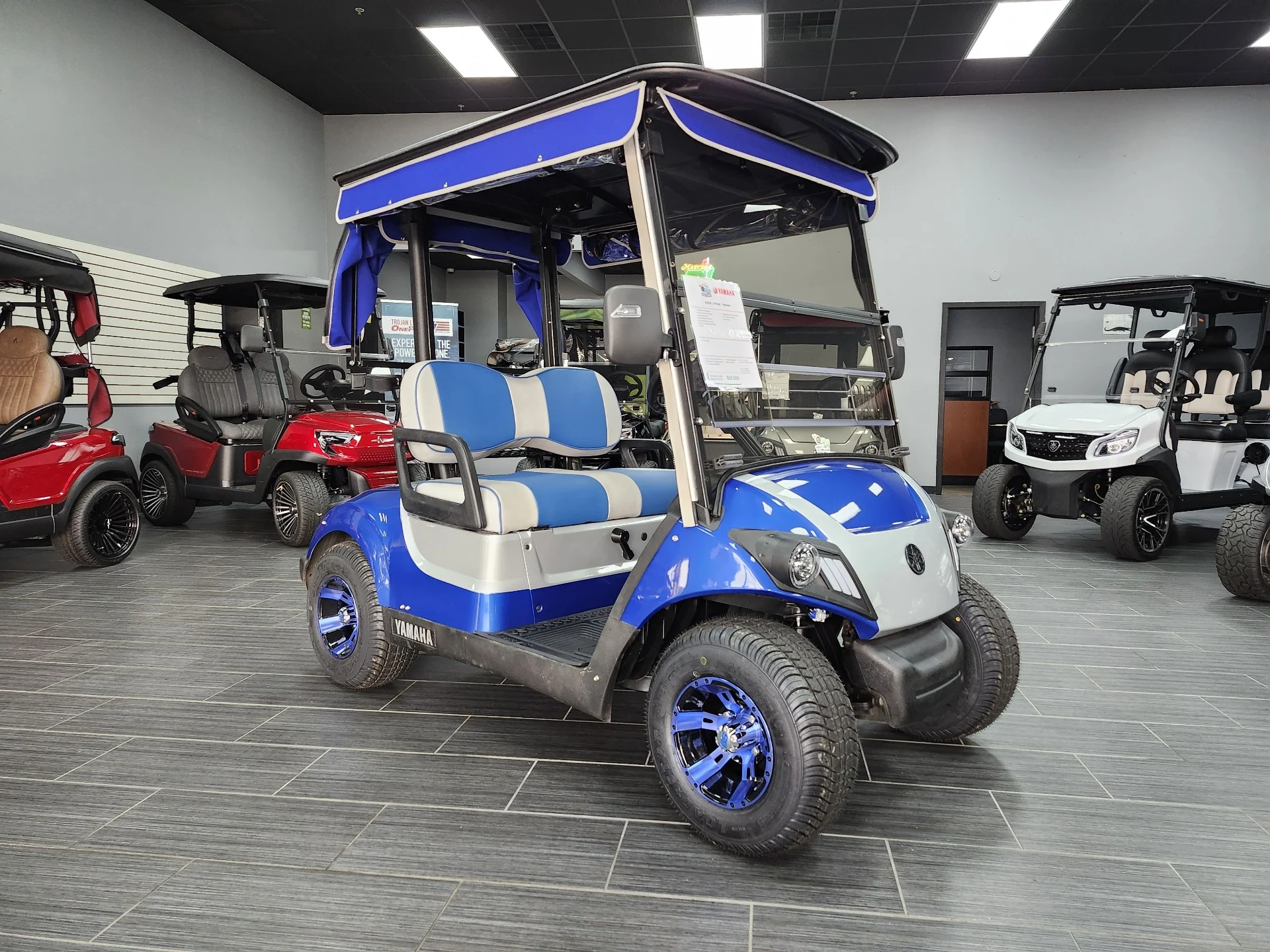 Blue 2021 Yamaha Drive 2 QuieTech EFI Golf Cart for Sale