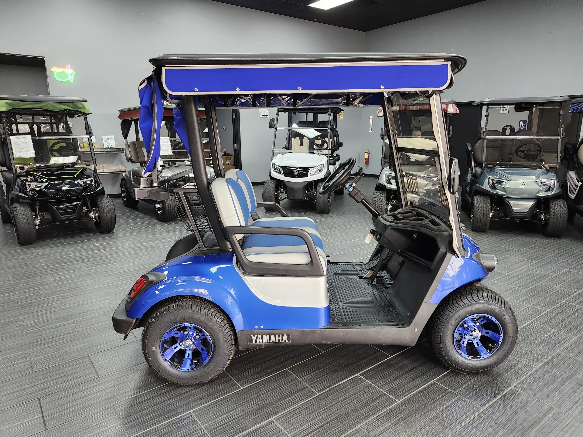 Blue 2021 Yamaha Drive 2 QuieTech EFI Golf Cart for Sale - Image 2
