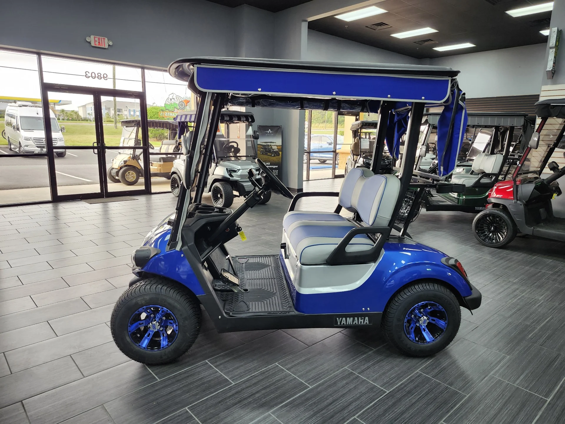 Blue 2021 Yamaha Drive 2 QuieTech EFI Golf Cart for Sale - Image 4