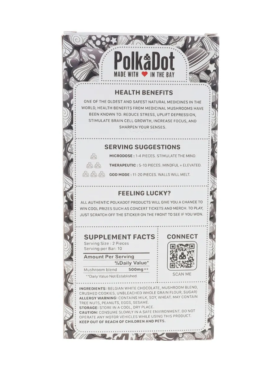 Cookies N’dreams PolkaDot Magic Mushroom Belgian Milk Chocolate 250mg - Image 2