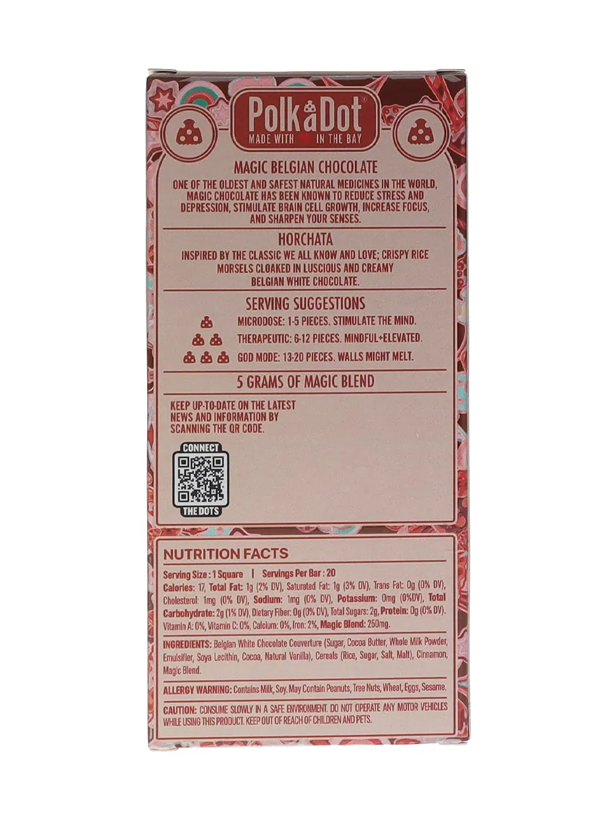 Horchata PolkaDot Magic Mushroom Belgian White Chocolate 250mg - Image 2