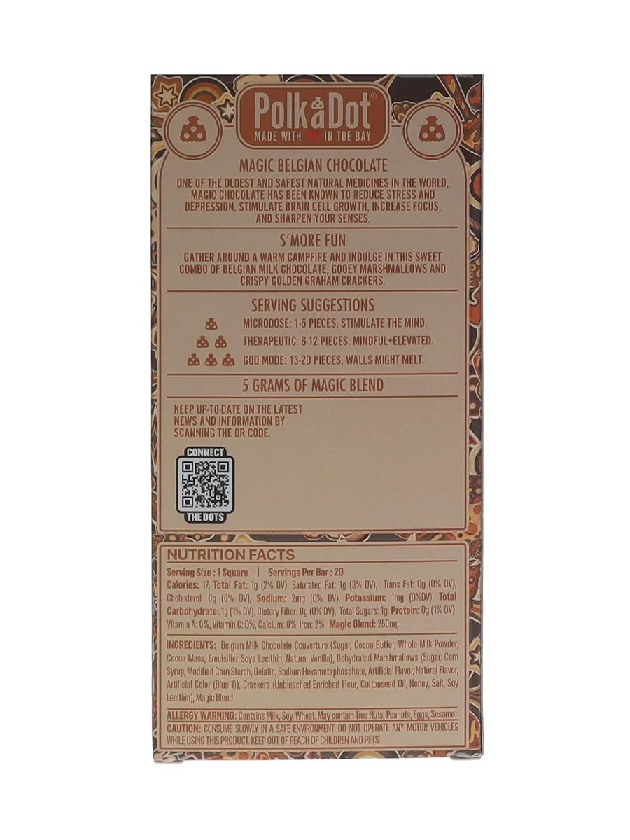 S’more Fun PolkaDot Magic Mushroom Belgian Milk Chocolate 250mg - Image 2