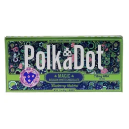Blueberry Matcha PolkaDot Magic Mushroom Belgian White Chocolate 250mg