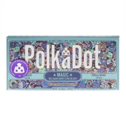 Coconut Bound PolkaDot Magic Mushroom Belgian White Chocolate 200mg Magic Per Piece