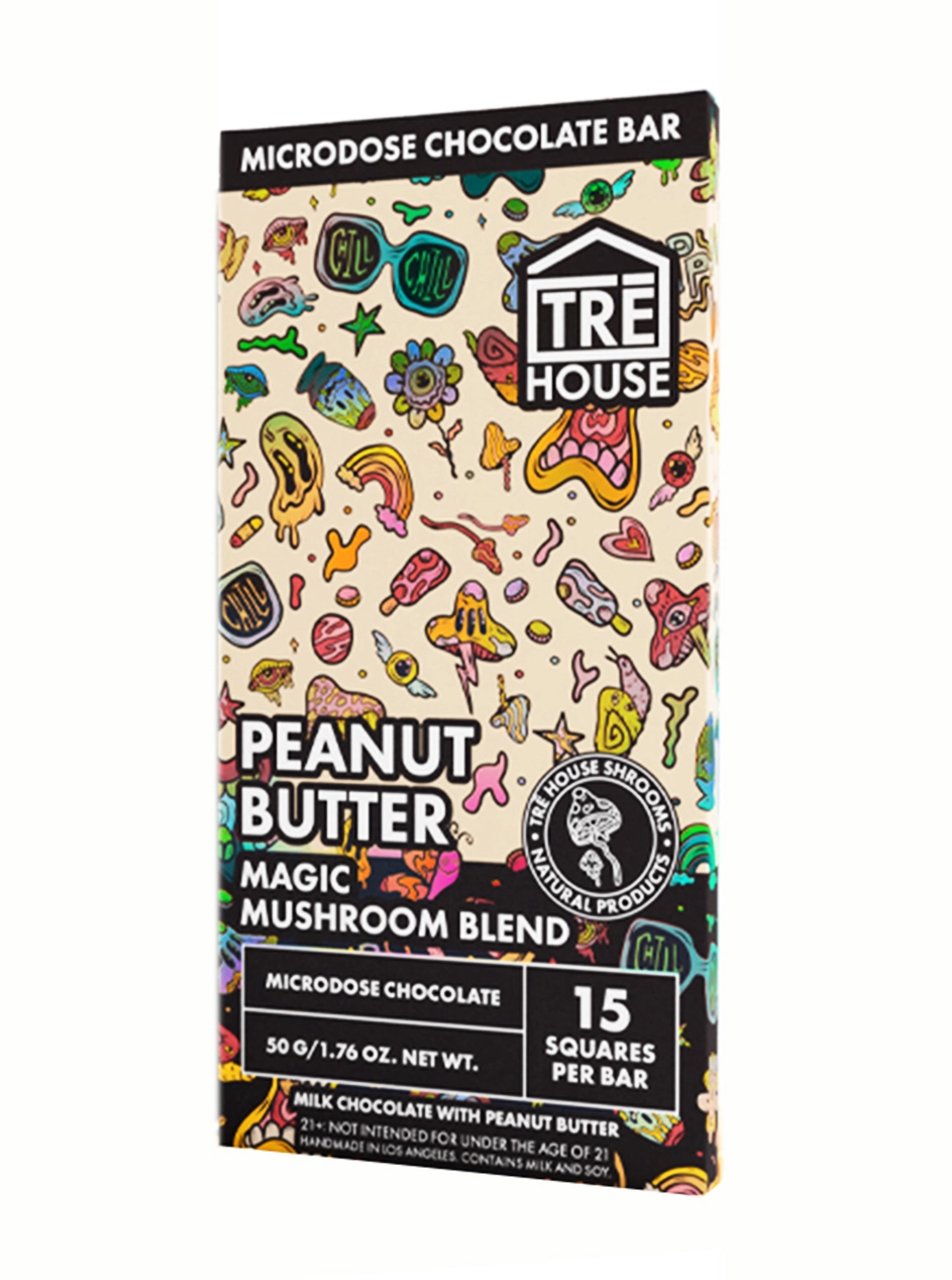 Peanut Butter Tre House Magic Mushroom Chocolate Bar 50g