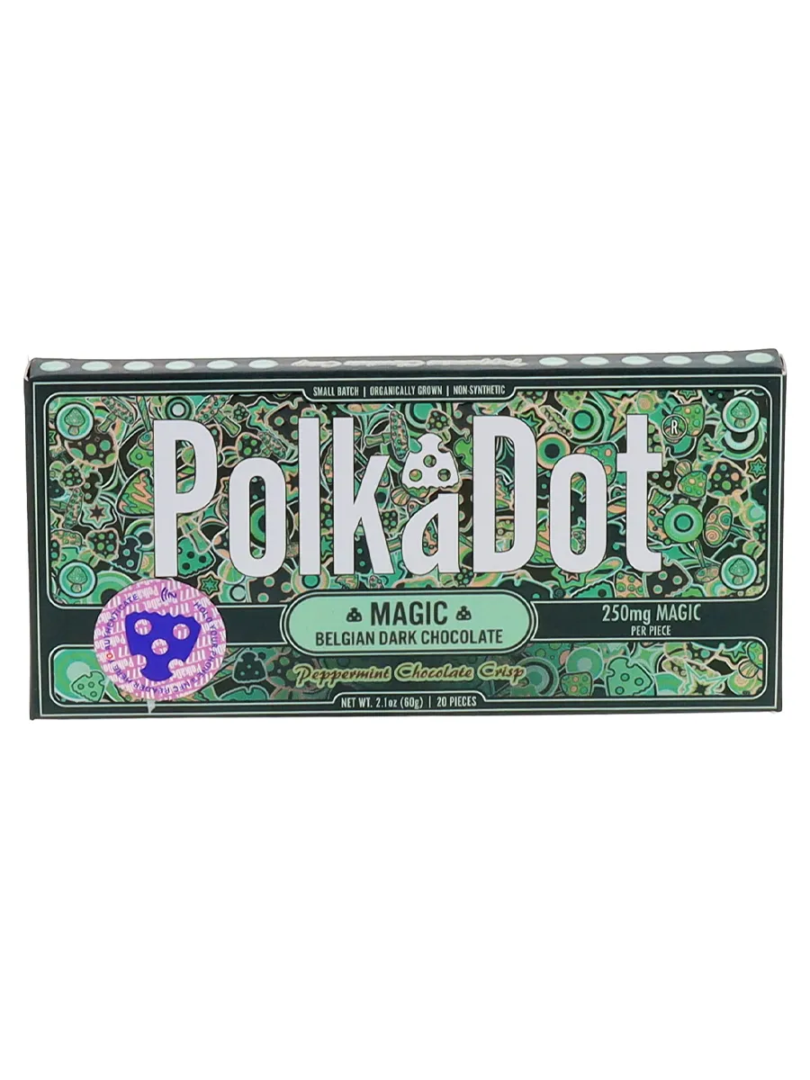 Peppermint Chocolate Crisp PolkaDot Magic Mushroom Belgian Dark Chocolate 250mg