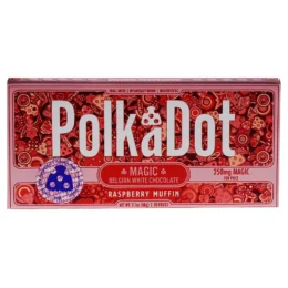 Raspberry Muffin PolkaDot Magic Mushroom Belgian White Chocolate 250mg