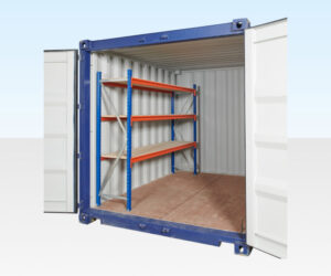ADJUSTABLE, HEAVY DUTY THREE TIER CONTAINER RACKING (SINGLE BAY)