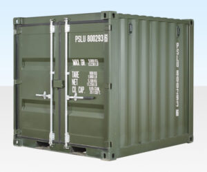 BUY 8FT ONE TRIP SHIPPING CONTAINER GREEN RAL 6007